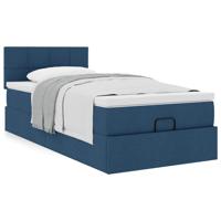 Bed met matras 140x190 cm stof blauw - thumbnail