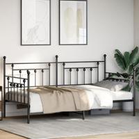 Bedframe voor een daybed met hoofdeinde Zwart 90 x 200 cm Staal - thumbnail