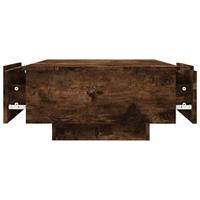 Salontafel 90x60x31 cm bewerkt hout gerookt eikenkleurig - thumbnail