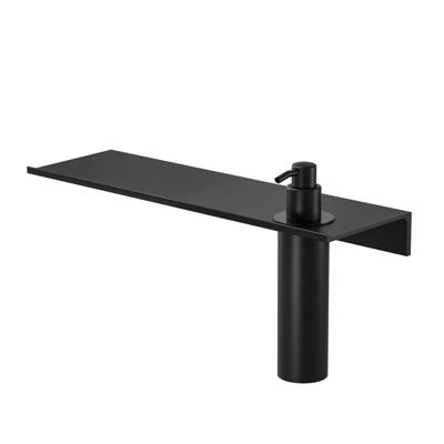 Planchet met zeepdispenser Geesa Leev 40 cm 200 ml Zwart