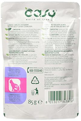 OASY Chunks in gravy Sterilized Salmon - nat kattenvoer - 85g