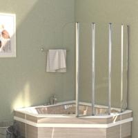 VidaXL Badwand 120x140 cm gehard glas transparant - thumbnail