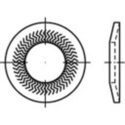 Grendelschijven 6 mm 14.2 mm Verenstaal Verzinkt 250 stuk(s) Alstertaler Schrauben & Präzisionsteile 159399