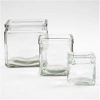 Creativ Company Vierkant glas, h: 5,5 cm, afm 5,5x5,5 cm, 12 stuk/ 1 doos - thumbnail