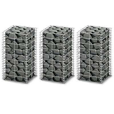 VidaXL 3-delige schanskorfset 25x25x50 cm gegalvaniseerd draad