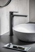 Wastafelmengkraan Sapho Spy 1-hendel Recht Hoog 29.8 cm Mat Zwart - thumbnail