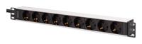 Digitus DN-95440 19 inch 19inch-patchkast Geaarde contactdoos Incl. 2 metalen houders Zilver, Zwart - thumbnail