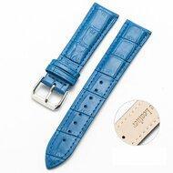 By Qubix - Compatible met Garmin Forerunner 570 (42mm) / 55/245 / 645 - Crocodile leren bandje - Blauw - Compatible Garmin bandje - Bandbreedte: 20mm - thumbnail