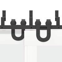 Doos met onderdelen voor schuifdeur 400 cm staal zwart - thumbnail