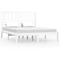 Bedframe massief grenenhout wit 140x190 cm - thumbnail