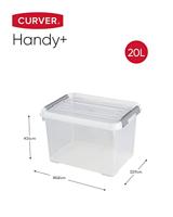 Curver Handy+ Opbergbox - 20L - 3 stuks - Transparant met deksel - thumbnail