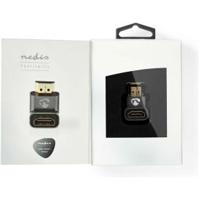 Nedis CVTB34901GY Hdmi™-adapter Hdmi Male / Hdmi™ Connector Hdmi Female / Hdmi™ Output Verguld 90° Gehoekt Aluminium Gunmetal 1 Stuks Cover Window Box - thumbnail