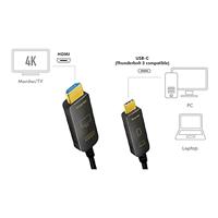 LogiLink CUF0102 video kabel adapter 20 m USB Type-C HDMI Type A (Standaard) Zwart - thumbnail