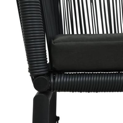 Tuinstoelen 2 st PE-rattan zwart