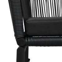 Tuinstoelen 2 st PE-rattan zwart - thumbnail