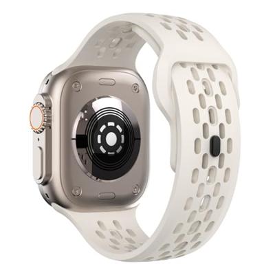 By Qubix - Ultimate Sport Edition bandje - Sterrenlicht/starlight - Compatible met Apple Watch 44mm / 45mm / 46mm / 49mm - Compatible Apple watch