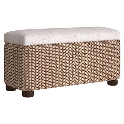 Opbergbankje met grijs kussen 69 cm kattenstaart