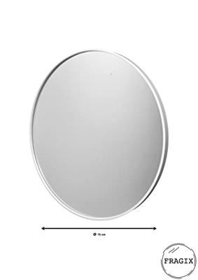 Fragix Boston wandspiegel rond - Wit - Metaal - Ø75cm Fragix Boston wandspiegel rond - Wit - Metaal - Ø75cm
