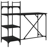 Computerbureau met schappen 120x47x109 cm zwart - thumbnail