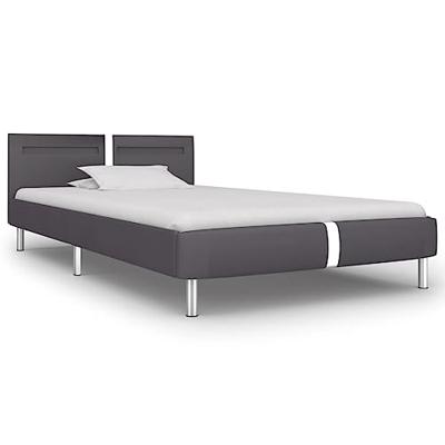 VidaXL Bedframe met led kunstleer grijs 90x200 cm