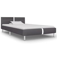 Bedframe met LED kunstleer grijs 90x200 cm - thumbnail