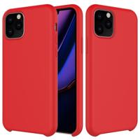 Effen kleur Liquid silicone schokbestendig Case voor iPhone 11 Pro (rood) - thumbnail