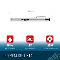 Ansmann 1600-0169 X15 Penlight werkt op batterijen LED 133.8 mm Zilver - thumbnail