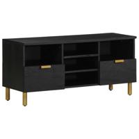 Tv-meubel 100x33x46 cm bewerkt hout zwart - thumbnail