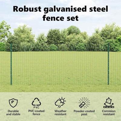 VidaXL Hek met paal groen 1 x 25 m staal en pvc