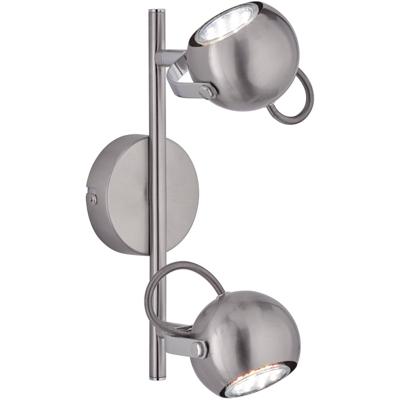 LED Plafondspot - Trion Bosty - GU10 Fitting - 2-lichts - Rond - Mat Nikkel - Aluminium LED Plafondspot - Trion Bosty - GU10 Fitting - 2-lichts - Rond - Mat Nikkel - Aluminium