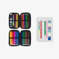 Dubbele etui Milan Sunset Zwart Groen 19,5 x 13 x 5 cm 36 Onderdelen - thumbnail