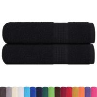 Handdoeken 2 st 50x100 cm 360 g/m 100% katoen zwart - thumbnail