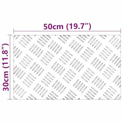 VidaXL Trap tread rechthoekig 2 pcs zilver 50 x 30 cm aluminium
