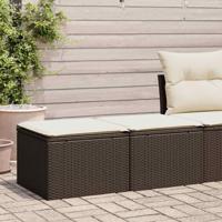 2-delige Loungeset met kussens poly rattan acacia bruin - thumbnail