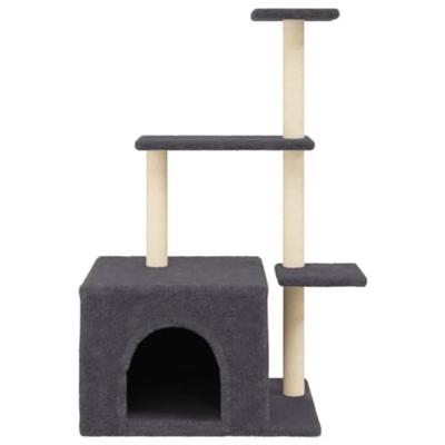 VidaXL Kattenmeubel met sisal krabpalen 110 cm donkergrijs