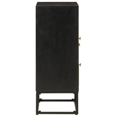 Dressoir 55x30x76 cm massief mangohout en ijzer zwart Dressoir 55x30x76 cm massief mangohout en ijzer zwart