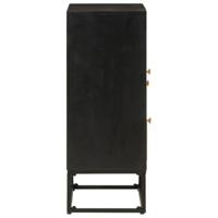 Dressoir 55x30x76 cm massief mangohout en ijzer zwart - thumbnail