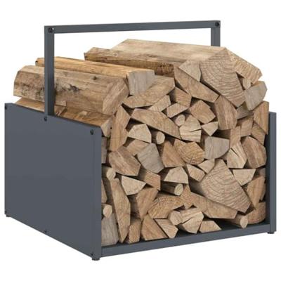 VidaXL Brandhoutrek 40x40x40 cm koudgewalst staal antracietkleurig VidaXL Brandhoutrek 40x40x40 cm koudgewalst staal antracietkleurig