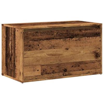 Halbankje 80x40x45 cm bewerkt hout oud houtkleurig - thumbnail