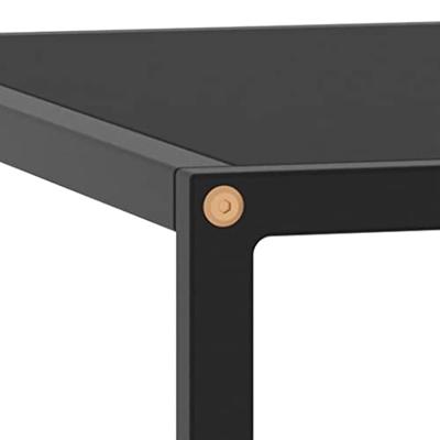 VidaXL Salontafel met zwart glas 60x60x35 cm zwart VidaXL Salontafel met zwart glas 60x60x35 cm zwart