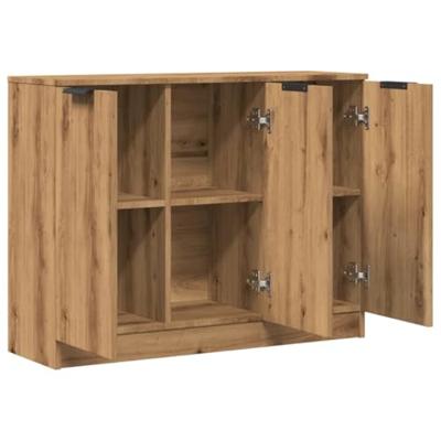 Dressoir 90,5x30x70 cm bewerkt hout artisanaal eikenkleur