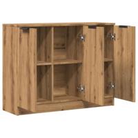 Dressoir 90,5x30x70 cm bewerkt hout artisanaal eikenkleur - thumbnail