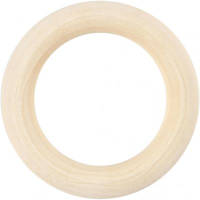 Creativ Company Ring hout, d 55 mm, 6 stuk/ 1 doos