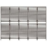 Kamerscherm 5 panelen poly rattan bruin - thumbnail