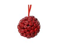 Kersthanger appeltjes met suiker foam 9 cm rood - thumbnail