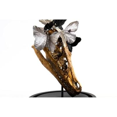 Decoratieve figuren DKD Home Decor Zwart Gouden Vlinders 17 x 17 x 26 cm