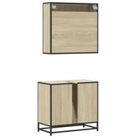 2-delige Badkamermeubelset bewerkt hout sonoma eikenkleurig - thumbnail
