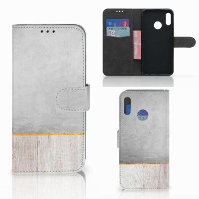 Honor 10 Lite | Book Style Case | Wood Concrete
