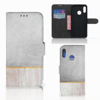 Honor 10 Lite | Book Style Case | Wood Concrete - thumbnail