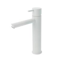 Hotbath Cobber middelhoge wastafelmengkraan met rechte uitloop zonder waste mat wit CB003MSWH - thumbnail